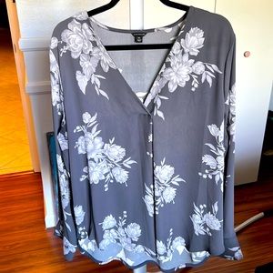 Ann taylor mixed media blouse